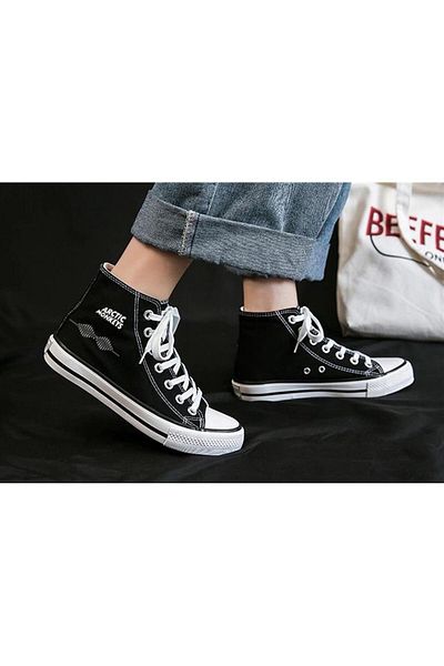 Touz Arctic Monkeys Printed Black Canvas - Blunt Blunt Rock Series Shoes