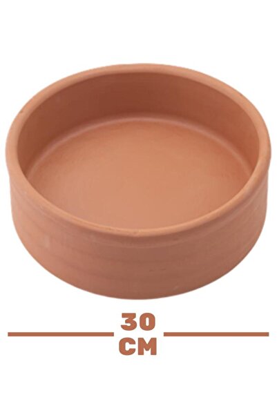 ELİZİ Elizi Toprak Güveç, Fırın Kabı, Yuvarlak Fırın Tepsisi Büyük Boy 30 cm
