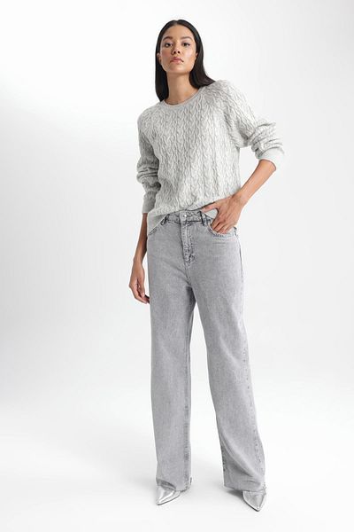 DeFacto Regular Fit Crew Neck Sweater A7814ax23wn