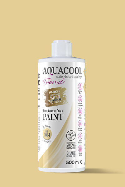 Aquacool Trend Su Bazlı Hibrit Boya Kapı, Dolap, Fayans, Mobilya Boyası Ral 1014 R. Fildişi