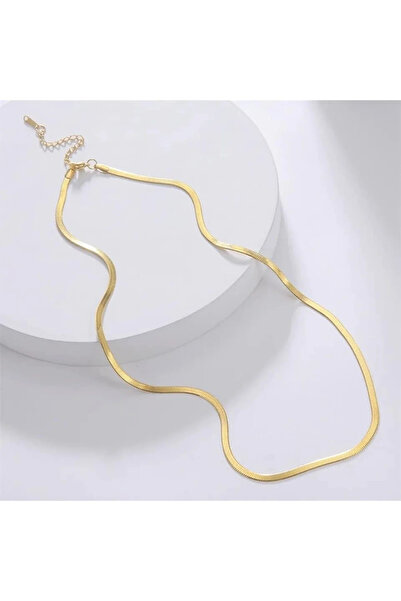 Sakura Accessories Kararmaz Italyan Çelik Ince Zincir Unisex Gold Kolye 2mm