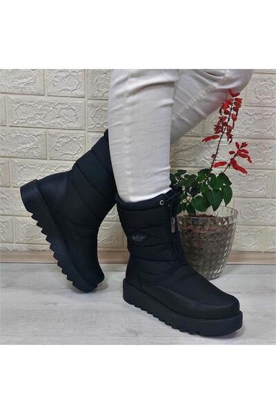 Lee Cooper 31190 Μαύρες μπότες χιονιού με αντιολισθητική επένδυση από γούνα και μπροστινό φερμουάρ