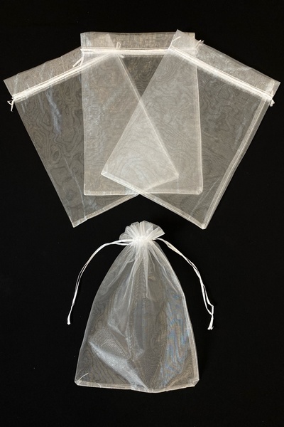 ZEYMERADE Tül Kese Şeffaf,  5 Adet Ölçü 24x34cm, Gelin Havlu Terlik Seccade Bohça Çeyiz Hediye Kesesi