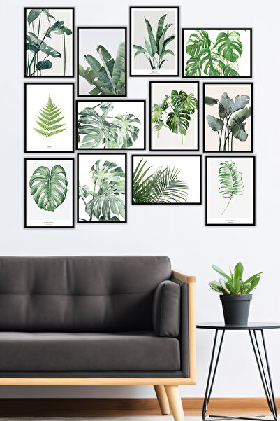 Artavessa 12 Parça Siyah Çerçeve Görünümlü Mdf Tablo Seti