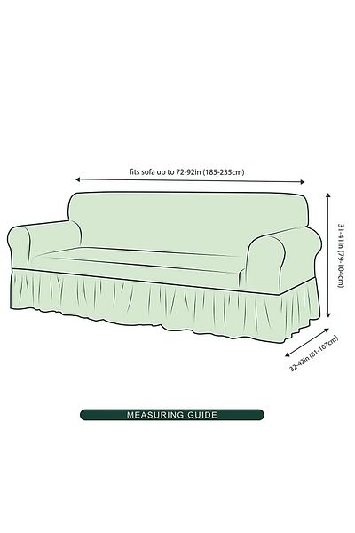 FurkanTicaret Canapea verde cu 3 locuri și covoraș pentru canapea extensibilă lavabilă din Lycra