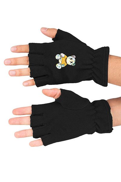 Leng Butik Teddy Bear Winter Fleece Cutout Gloves