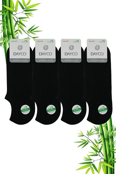 DAYCO Ανδρικά αθλητικά παπούτσια Bamboo Invisible Sports Μαύρες κάλτσες