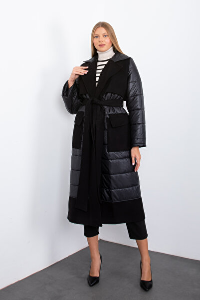 ŞEYDA ERTEM BLACK FLUFFY AND CACHET LONG AND THICK COAT
