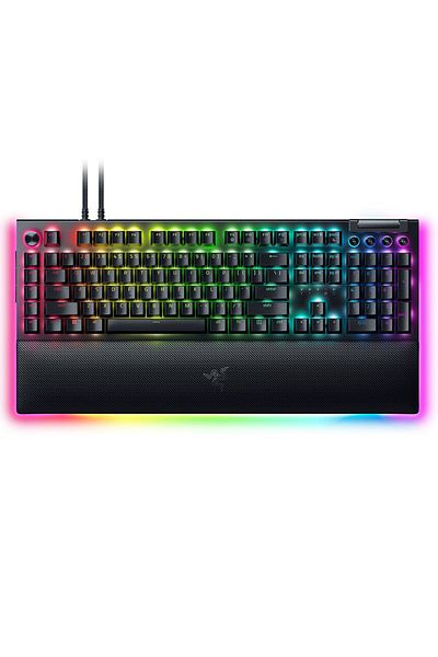 RAZER Blackwidow V4 Pro - مفتاح أخضر، ميكانيكي RGB، لوحة مفاتيح ألعاب إنجليزية