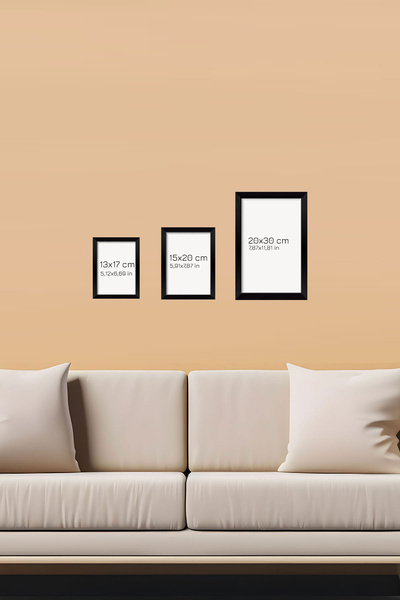 Artavessa 12 Parça Siyah Çerçeve Görünümlü Mdf Tablo Seti