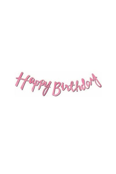 LOTUS PARTY Πανό 1 τεμαχίου ροζ χρώματος Ειδικής κοπής Happy Birthday