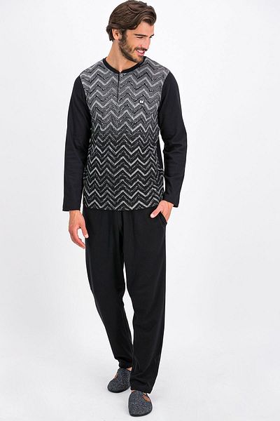 Arnetta Zig Zag Black Men's Pajama Set