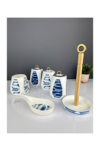 ACAR Luxury Porcelain 6 Piece Milano Kitchen Pattern Kitchen Set