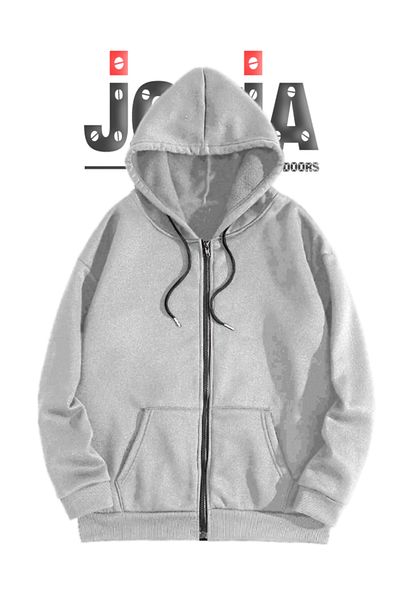 Jobia Outdoors Unisex φούτερ με κουκούλα με φερμουάρ με 3 κλωστές
