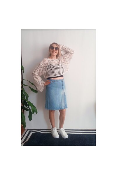 CAZİBE Pulover crop din plasă