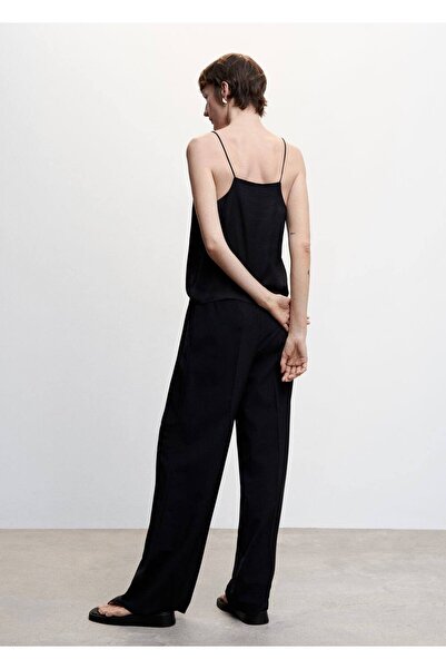 MANGO Woman Σατέν μπλούζα με λουράκι