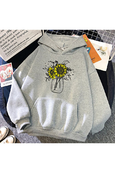 Surprise tekstil Φούτερ με κουκούλα με στάμπα βάζου, unisex, με εφέ έκπληξη