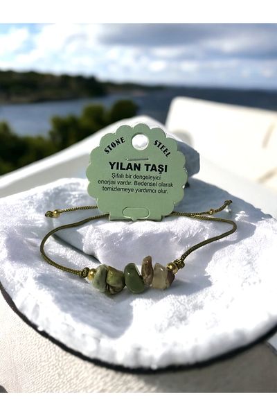 Mıçı Natural stone Macrame Bracelet (Snake Stone)