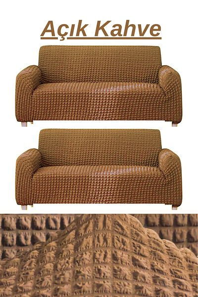 FurkanTicaret Комплект диван и канапе 3+3 с крепирана поставка, еластичен, гъвкав, може да се пере - Калъф/Калъф за комплект диван