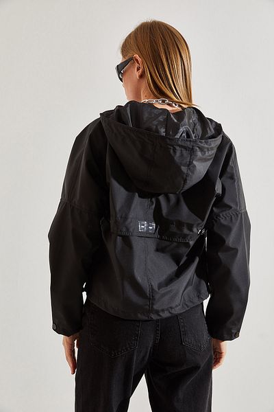 Bianco Lucci Gemusterter Regenmantel für Damen mit Kapuze