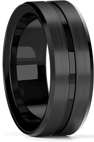 Giraffe Stainless Steel Ring Black Corrugated ( Request Change, Not Refund!!! )
