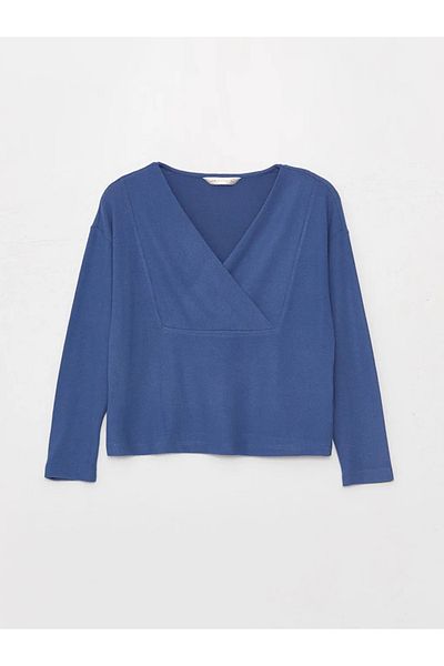 LC Waikiki Set de pijamale pentru femei LCW DREAM, cu guler dublu, cu mânecă lungă
