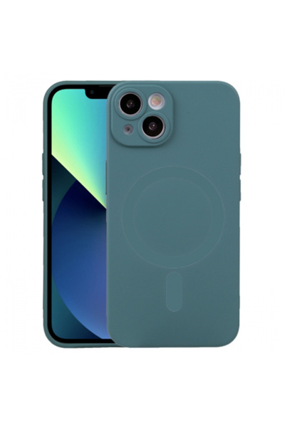 Ally Iphone 14 Plus 6.7inç Liquid Silica Magsafe Uyumlu Silikon Kılıf Yeşil