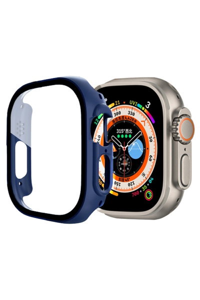 Ally Apple Watch Ultra 49mm Için Hard Pc Full Koruma Sert Armor Zırh Kılıf Mor