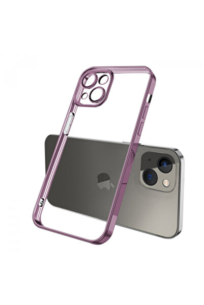 Ally Fashion Series Iphone 13 6.1inç Kılıf Renkli Kenar Lazer Çerçeveli Silik...