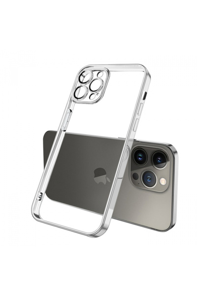 Ally Fashion Series Iphone 13 Pro Max Kılıf Renkli Kenar Lazer Çerçeveli Sili...