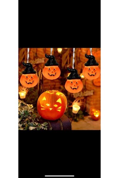 Zigver Cadılar Bayramı hallowen yılbaşı Işıkları Kabak Işıkları Akülü Şapka F...