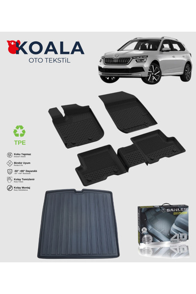 Skoda Kamiq (2020 VE SONRASI) Uyumlu Sahler Paspas Koala Bagaj Havuz Seti