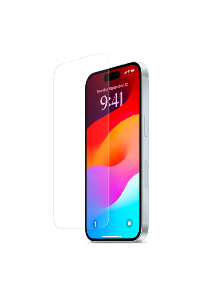 Powerfox واقي شاشة زجاجي شفاف غير قابل للكسر ومتوافق مع هاتف iPhone 15