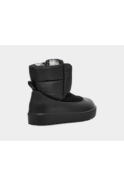 UGG Γυναικείο δερμάτινο λογότυπο με επίπεδο πάτο καθημερινής χρήσης Μαύρες μπότες & μποτάκια 1130670-ΜΑΥΡΟ