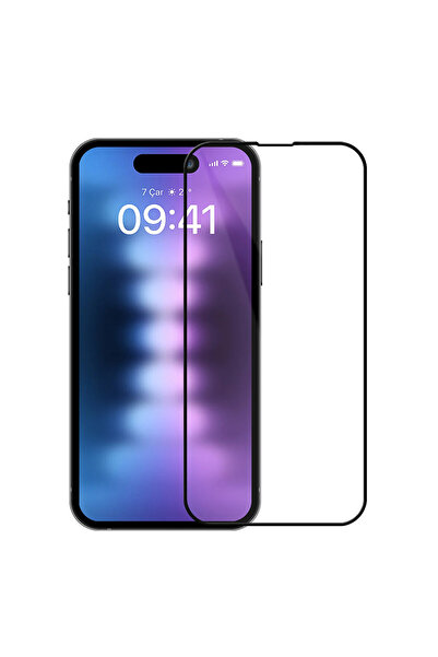 Powerfox iPhone 15 Plus Uyumlu Tam Kaplayan Şeffaf Kırılmaz Cam Ekran Koruyucu