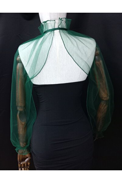 es moda shop Amy evening dresses tulle shawl neck collar emerald