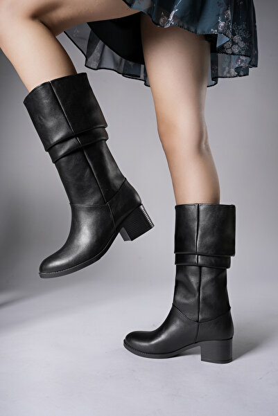 Riccon Dámské kozačky Ziecno 00123000 Černá kůže