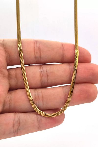 The Collection Gold Tarnishable Women's Italian Steel Crush Necklace
