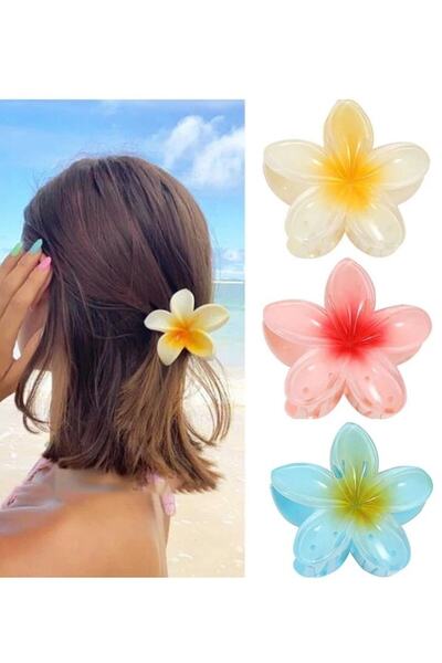 hbtasarim Pembe Lotus Çiçek Parlak Akrilik Kadın Mandal Toka