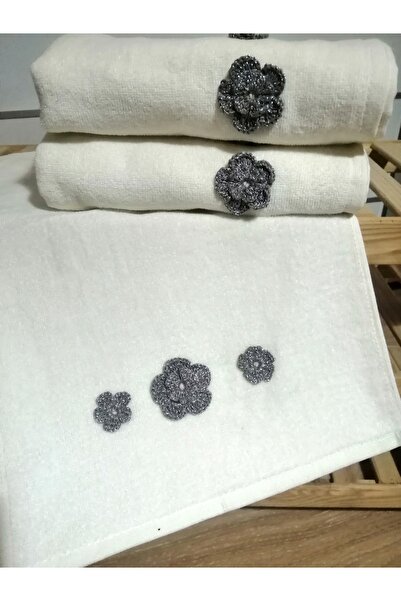 Neweste مناشف يد مكونة من 6 قطع من مناشف اليد المخملية المزخرفة بزخارف الأزها...