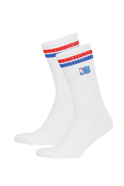 DeFacto Ανδρικές μακριές βαμβακερές κάλτσες Nba Wordmark 2 τεμαχίων