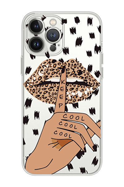 shoptocase Iphone 15 Pro Max Uyumlu Keep cool Tasarımlı Premium Şeffaf Telefo...