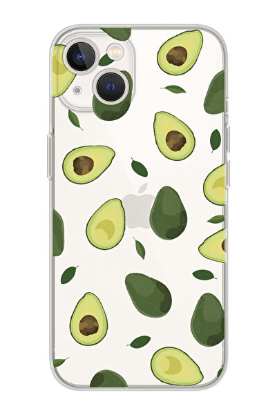 shoptocase Iphone 15 PLUS Uyumlu Avokado Tasarımlı Premium Şeffaf Telefon Kılıfı