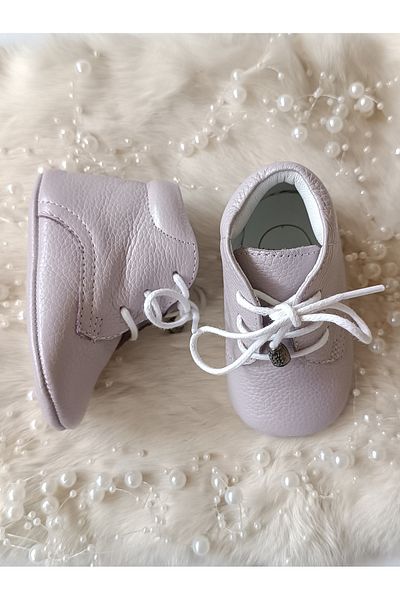 Hodore Lilac Genuine Leather Baby Booties