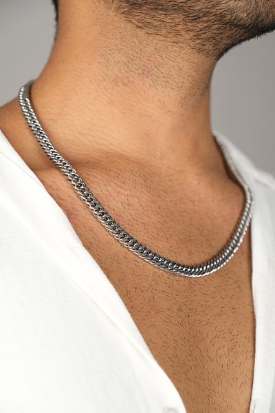 Jack Ferrero Men's Steel Necklace Guaranteed Not to Discolor