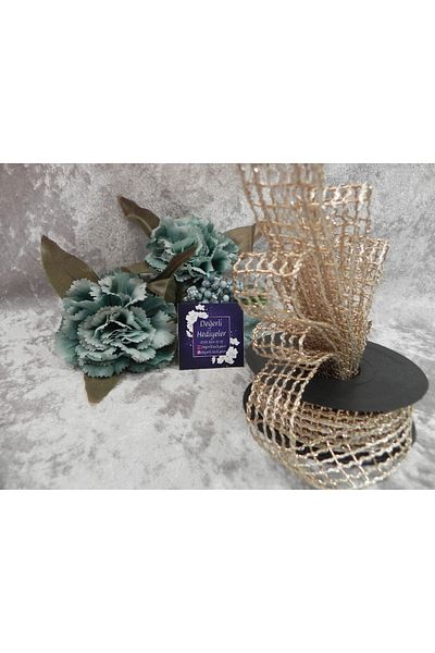 GÜLSEMALİ 2.5 CM GOLD MESH RIBBON 10 MTRIBBON