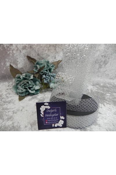 GÜLSEMALİ 2,5 CM ΑΣΗΜΕΝΙΑ ΜΕΤΑΞΟΥ ΚΟΡΔΕΛΑ 10 ΜΤ.