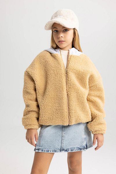 DeFacto Girl's Hooded Plush Cardigan A7777a823au