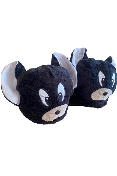 VASKONİ Panduf Sevimli Kedi Tom ve Jeri Figürlü Kışlık Unisex Rahat Yumuşak E...