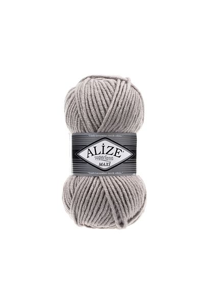 Alize Superlana Maxi 25% μαλλί - 75% ακρυλικό / 100 gr - 100 M 652 καπνός για πλέξιμο με υφάδι